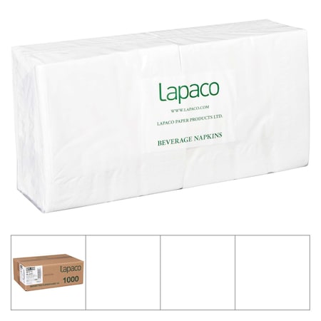 Lapaco 2 Ply White Dinner Napkin, PK1000